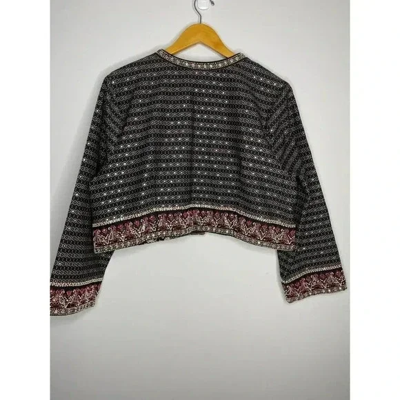 Soft Surroundings Mandala Bolero Jacket size 2X New Beaded sequin embellished - Picture 9 of 14